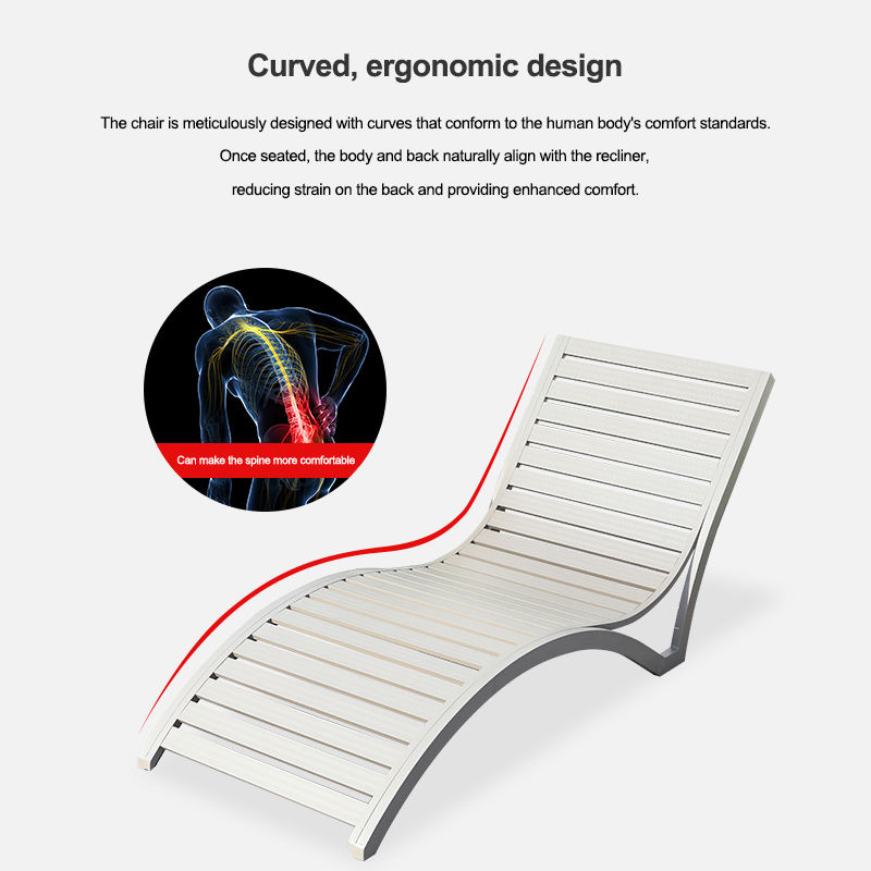 Outdoor Commercial Beach Reclining Chair Sun Bed Garden Pool Aluminium Chaise Sun Lounger
