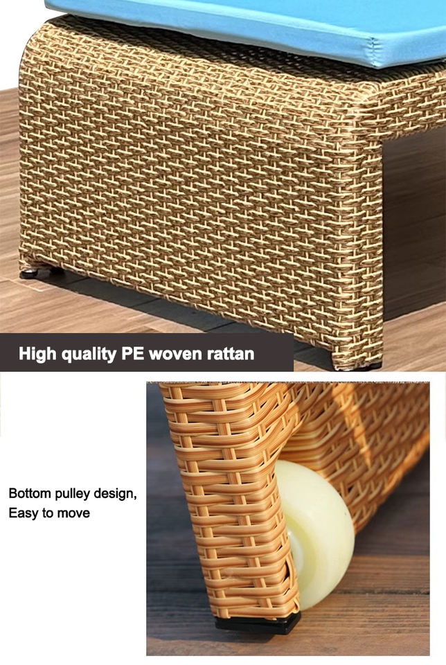 Hot Sale Minimalist Style Pe Rattan Metal Frame Adjustable Backrest Waterproof Pool Sun Lounger Chairs