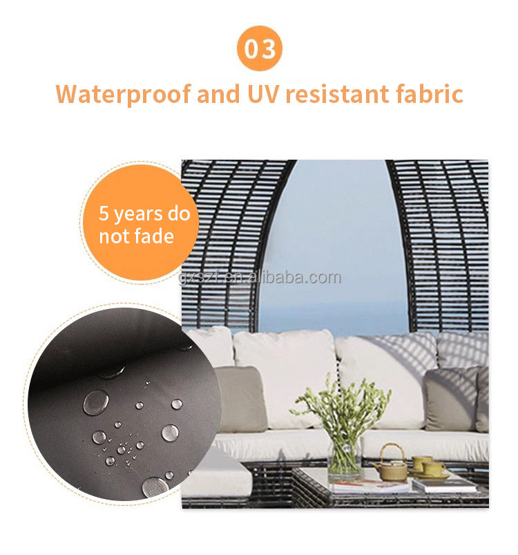 Skyline Design Waterproof Patio Furniture Daybed Sofa Outdoor Beach Rattan Daybed Sets