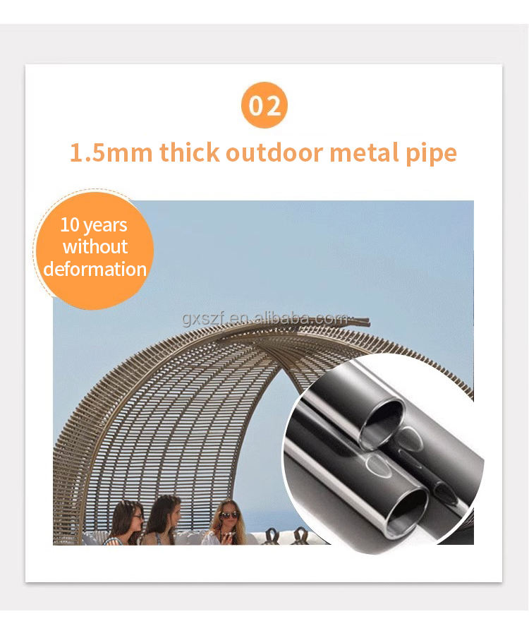 Modern Rattan Chair Aluminum Pool Chair Outdoor Sunbed Rattan Daybed Garden Sun Lounger Wicker Daybed for Sale