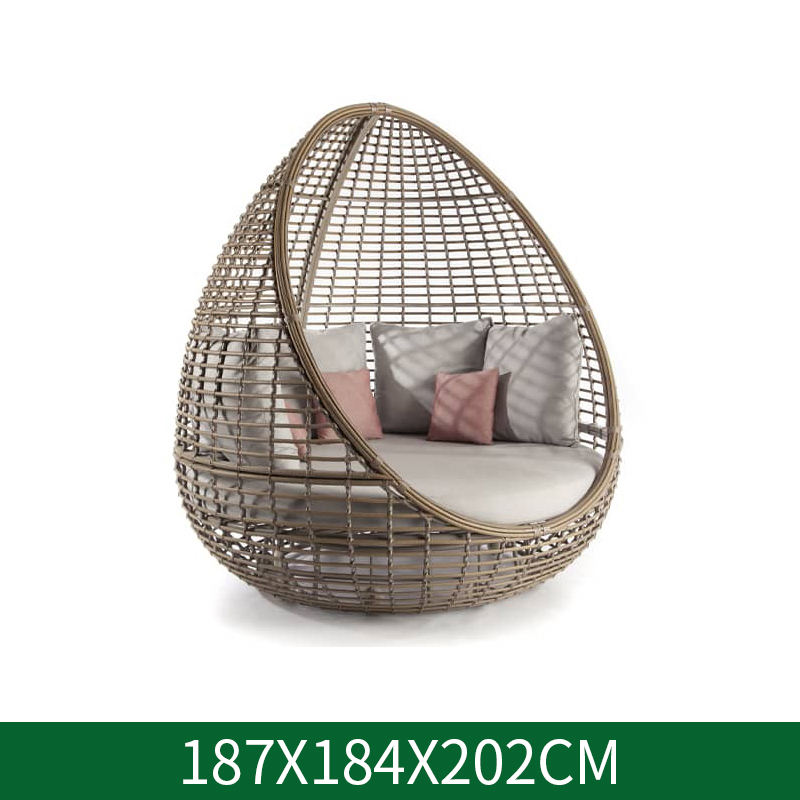 Modern Rattan Chair Aluminum Pool Chair Outdoor Sunbed Rattan Daybed Garden Sun Lounger Wicker Daybed for Sale