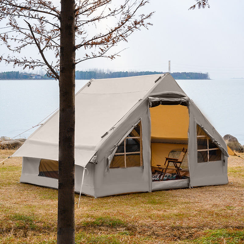 Waterproof 10+ Person Inflatable Tent for Outdoor Party & Family Camping Made From Canvas for House & Camping