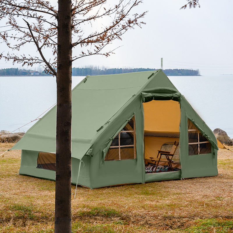 Waterproof 10+ Person Inflatable Tent for Outdoor Party & Family Camping Made From Canvas for House & Camping