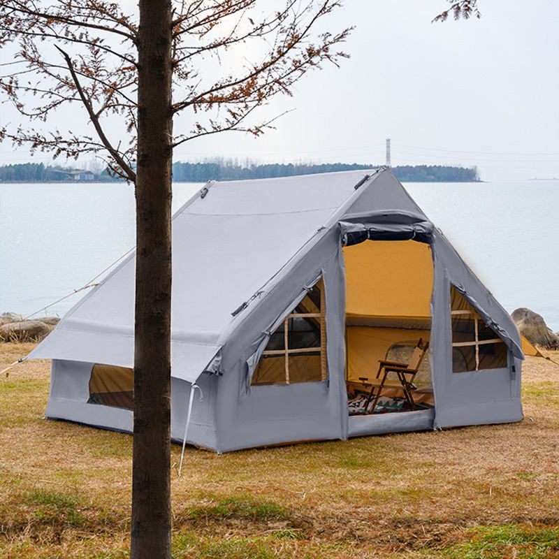 Waterproof 10+ Person Inflatable Tent for Outdoor Party & Family Camping Made From Canvas for House & Camping