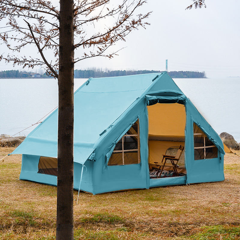 Waterproof 10+ Person Inflatable Tent for Outdoor Party & Family Camping Made From Canvas for House & Camping