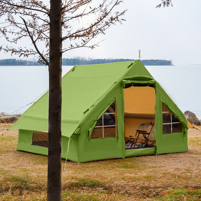 Waterproof 10+ Person Inflatable Tent for Outdoor Party & Family Camping Made From Canvas for House & Camping