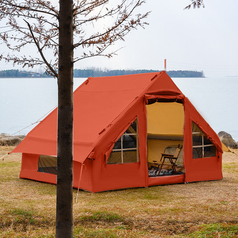 Waterproof 10+ Person Inflatable Tent for Outdoor Party & Family Camping Made From Canvas for House & Camping