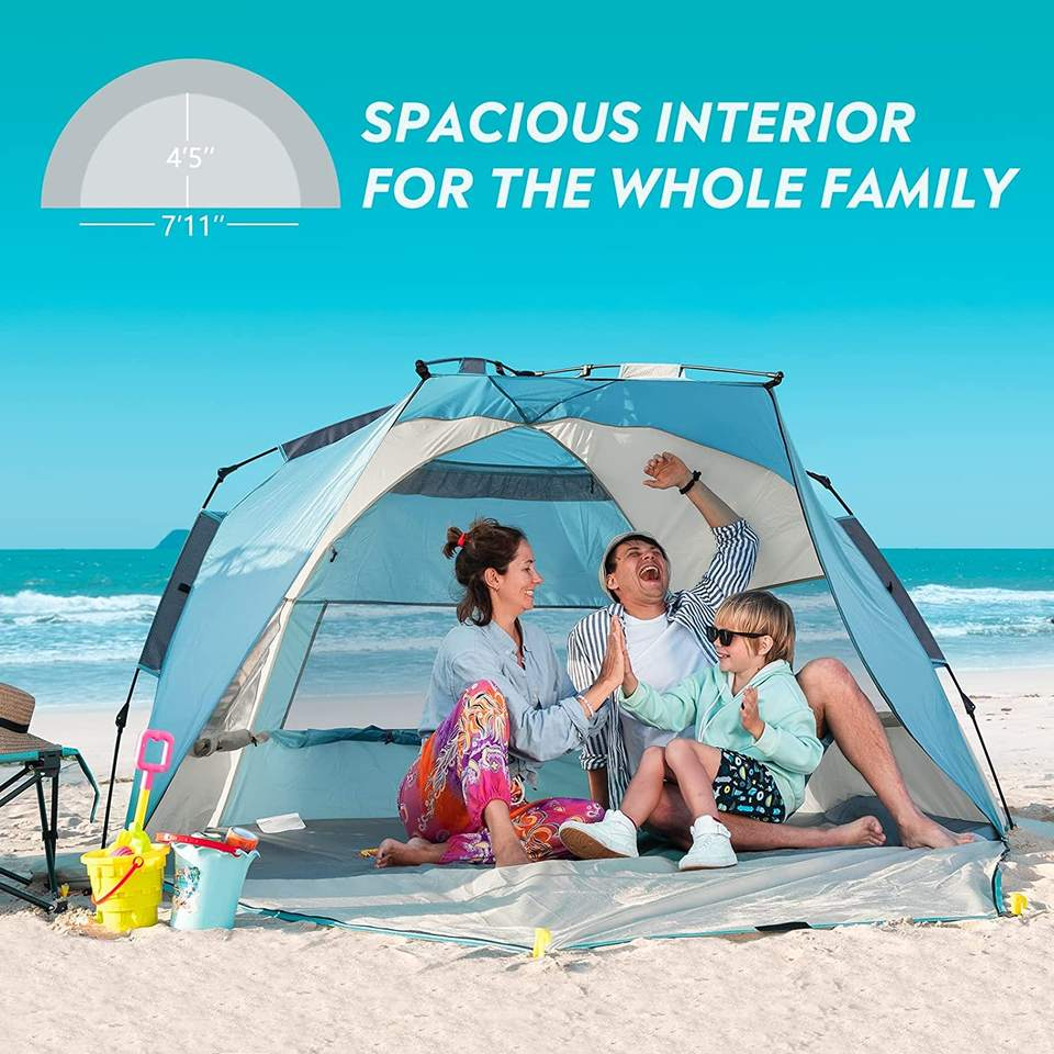 ODM Wholesale Bulk Pop up Production Manufacture Foldable Ultralight Sun Shade Shelter Beach Tent for Summer