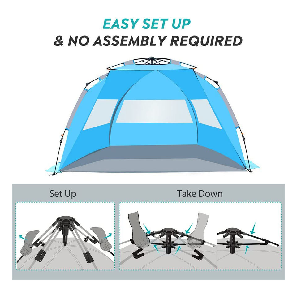 ODM Wholesale Bulk Pop up Production Manufacture Foldable Ultralight Sun Shade Shelter Beach Tent for Summer