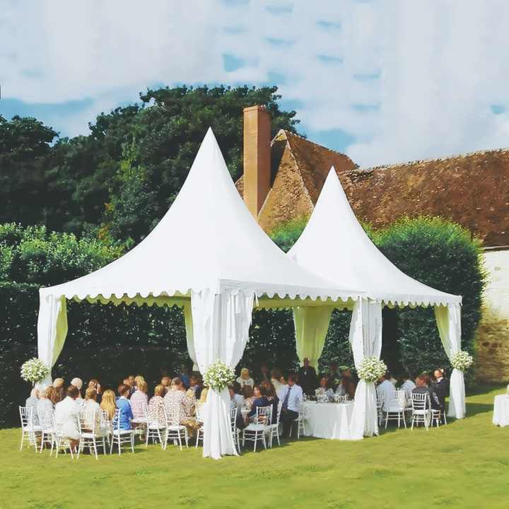 Foerstine Customized Wedding Tent Party Tent Luxury Family Steeple Marquee Glamping Iron Frame Event Party Folding Pagoda Tent