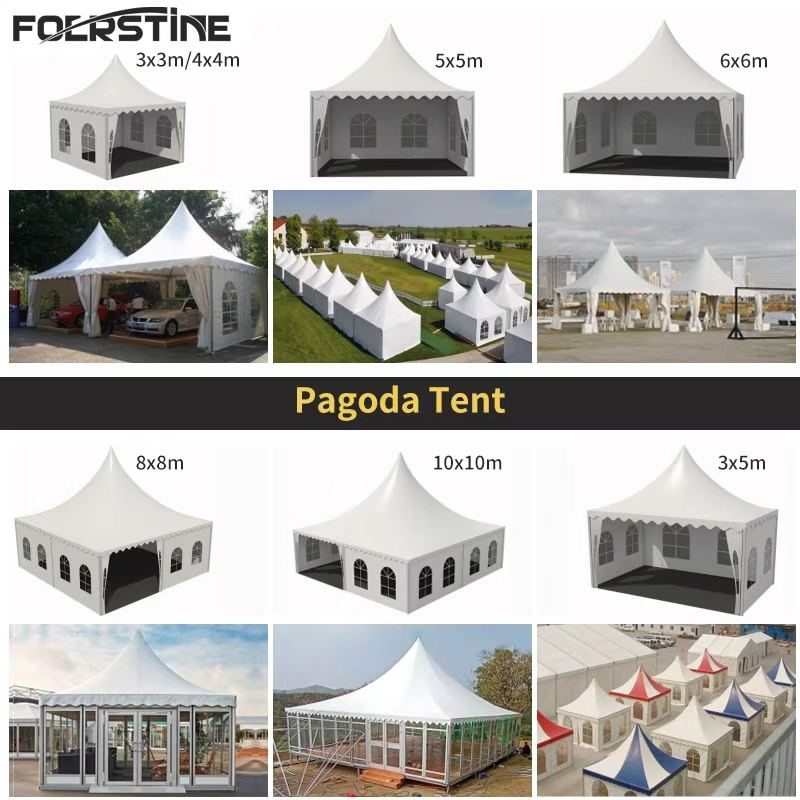 Foerstine Customized Wedding Tent Party Tent Luxury Family Steeple Marquee Glamping Iron Frame Event Party Folding Pagoda Tent