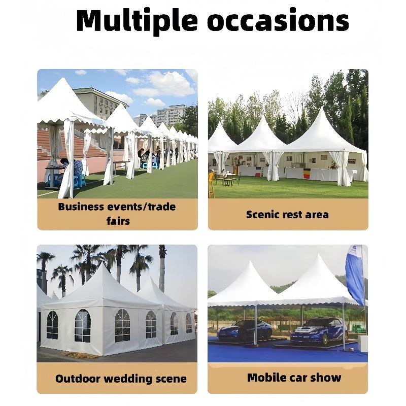 Foerstine Customized Wedding Tent Party Tent Luxury Family Steeple Marquee Glamping Iron Frame Event Party Folding Pagoda Tent