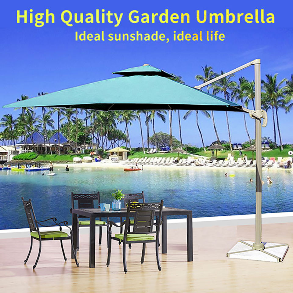 FEAMONT Large Commercial Beach Umbrella Luxury Outdoor Parasol for Garden Patio Restaurant Cafe Hotel Big Size Garden Parasol