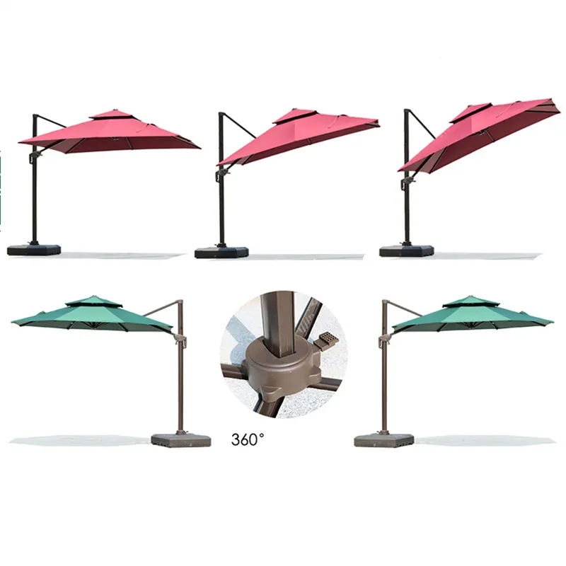 FEAMONT Large Commercial Beach Umbrella Luxury Outdoor Parasol for Garden Patio Restaurant Cafe Hotel Big Size Garden Parasol