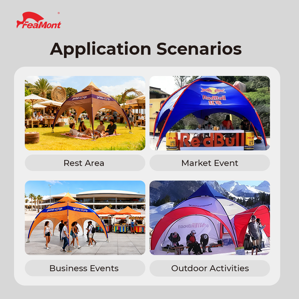 FEAMONT Adjustable Portable Foldable Waterproof Square Tent with Custom Logo Option for Indoor/Outdoor Events