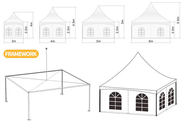 FEAMONT New Designed Pink Pagoda Tent With Stretch Fabric for Birthday Party Decor Christening and Baby Shower Events