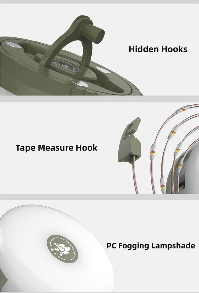 Portable Camping String Lights, Durable and Waterproof Outdoor Camping Lamps With High Brightness LED Battery Powered