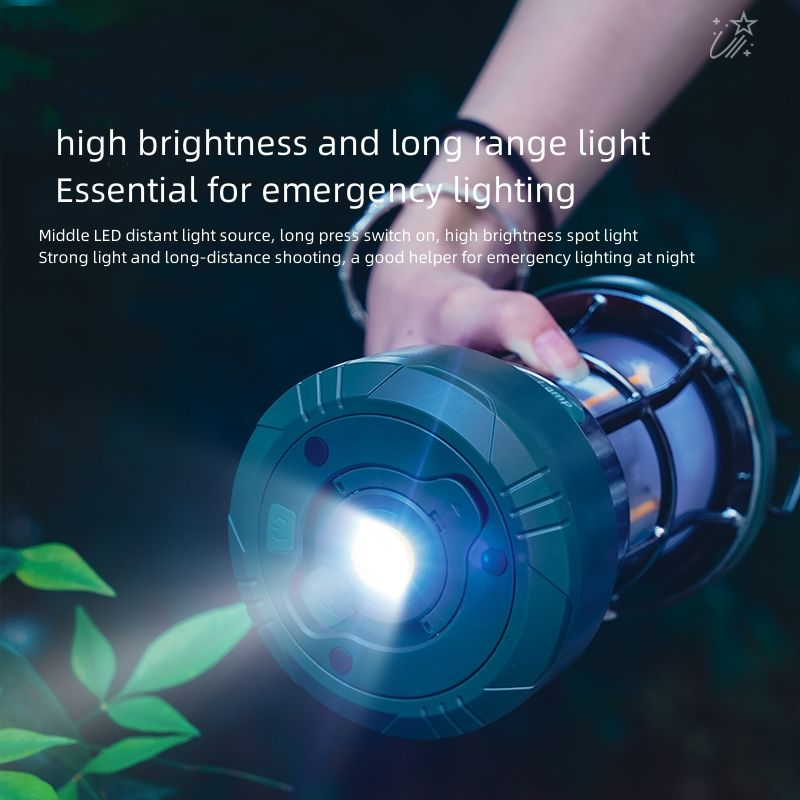 Retro LED 15M Camping String Light, Rechargeable Waterproof Hanging Light, Extra Long String Light for Outdoor Camping