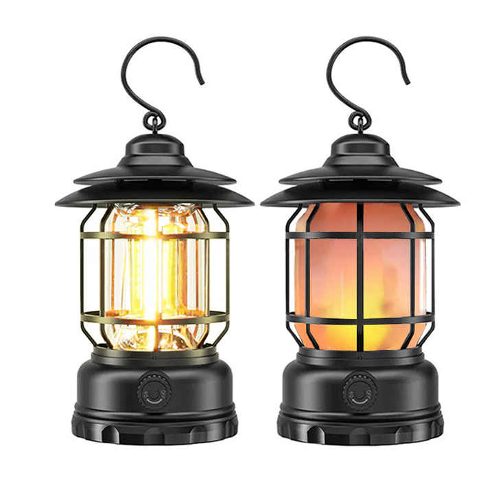 Retro Camping Lantern, LED Camping Lamp, USB Charging Camping Tent Lights, Multifunctional Hanging Horse Lamp