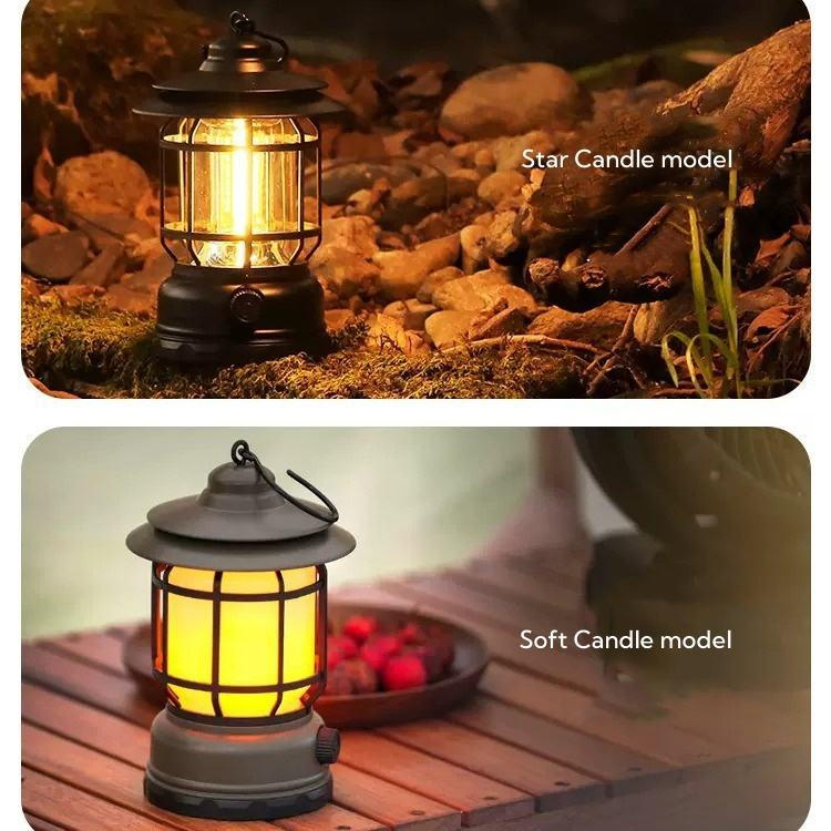 Retro Camping Lantern, LED Camping Lamp, USB Charging Camping Tent Lights, Multifunctional Hanging Horse Lamp