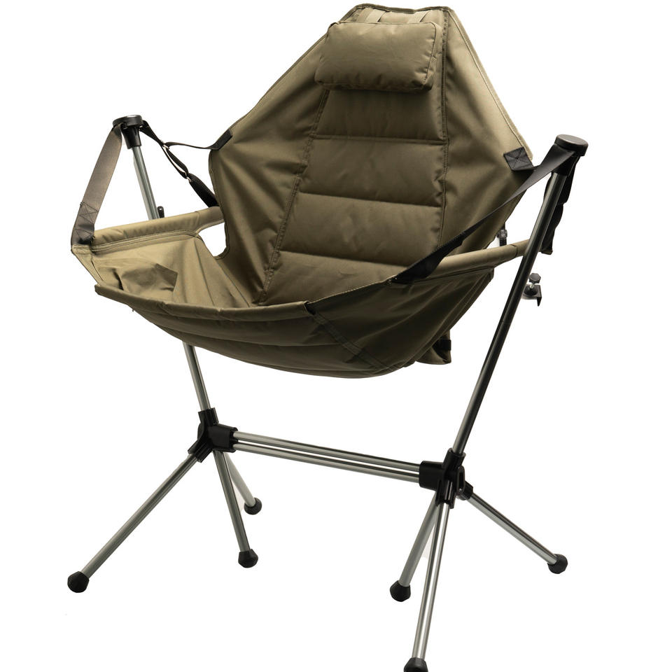 Portable Hammock Camping Chair Aluminum Alloy Adjustable Back Padded Folding Swing Chair With Pillow