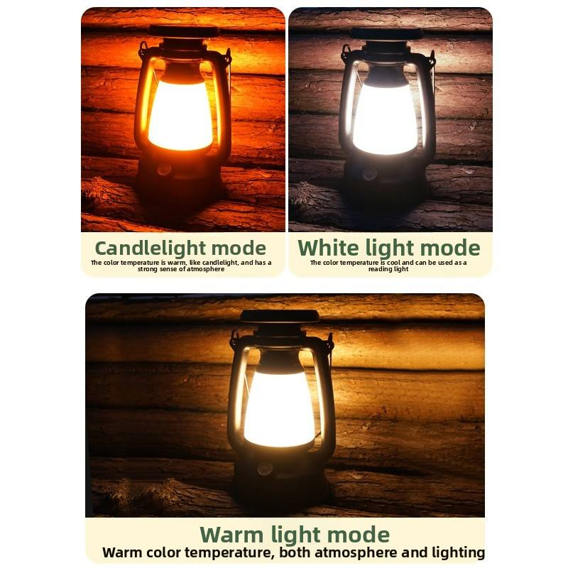 Solar Powered Lithium-Ion Battery Remote Control Outdoor Camping Lamp-Portable Emergency & Decorative Ambient Light