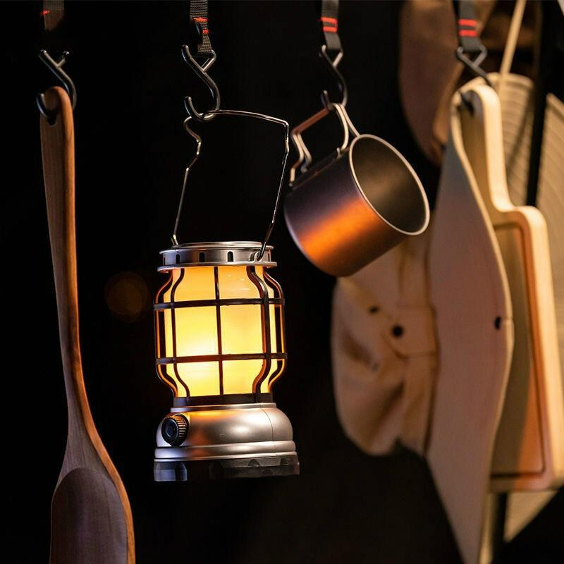 New Creative White Cob LED Portable Rechargeable Camping Lantern ABS Body Climbing Waterproof Battery Powered Garden Lighting