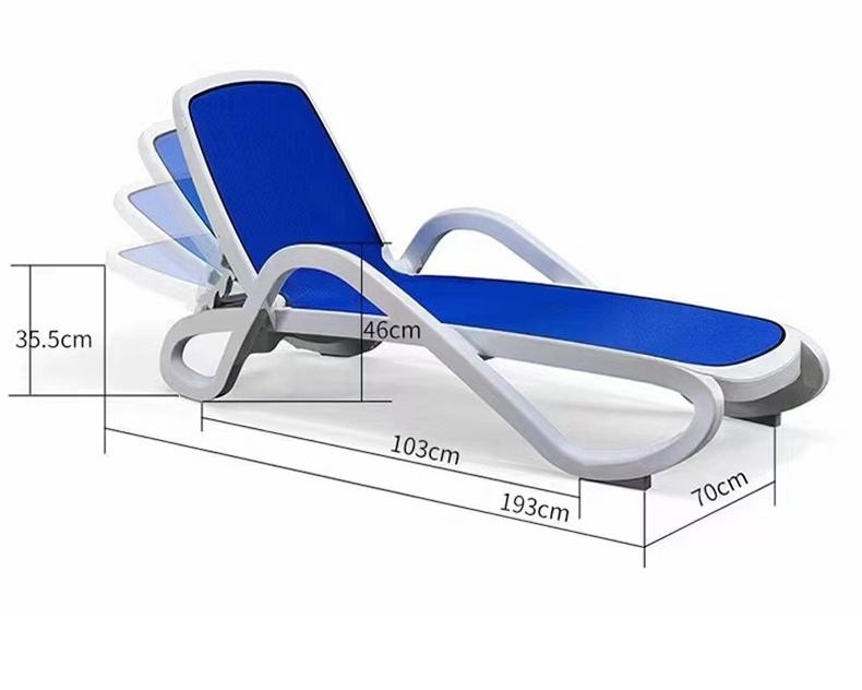 Modern Lightweight Lounge Chair with Moon Style Design Durable Fabric Material for Outdoor Leisure for Beach Pool Camping
