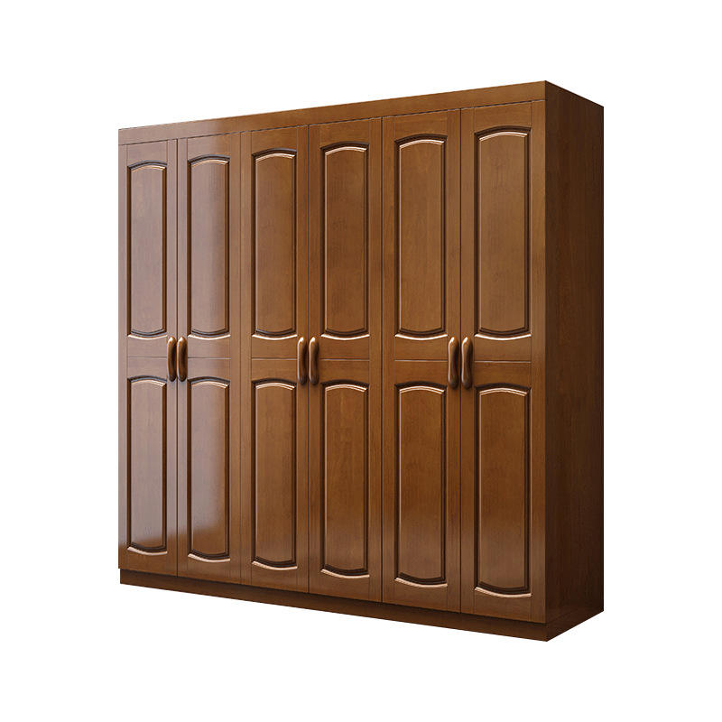 Modern Chinese Solid Wood Oak Wardrobe New All Solid Wood Pairs of Doors Wooden Three Four Five Doors for Bedroom Living Room