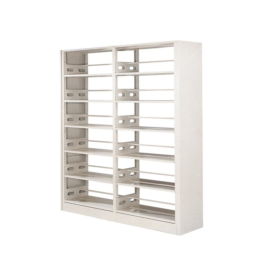 Metal School Library Furniture Double Sided Steel Bookcase Library Bookshelf