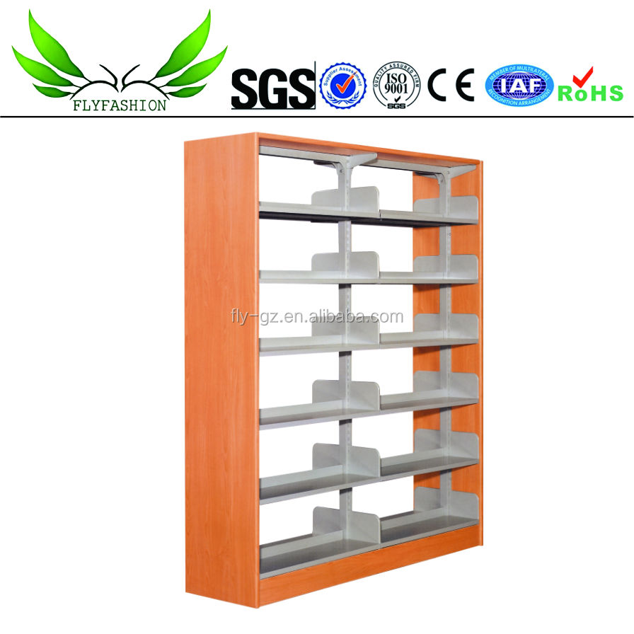 Metal School Library Furniture Double Sided Steel Bookcase Library Bookshelf