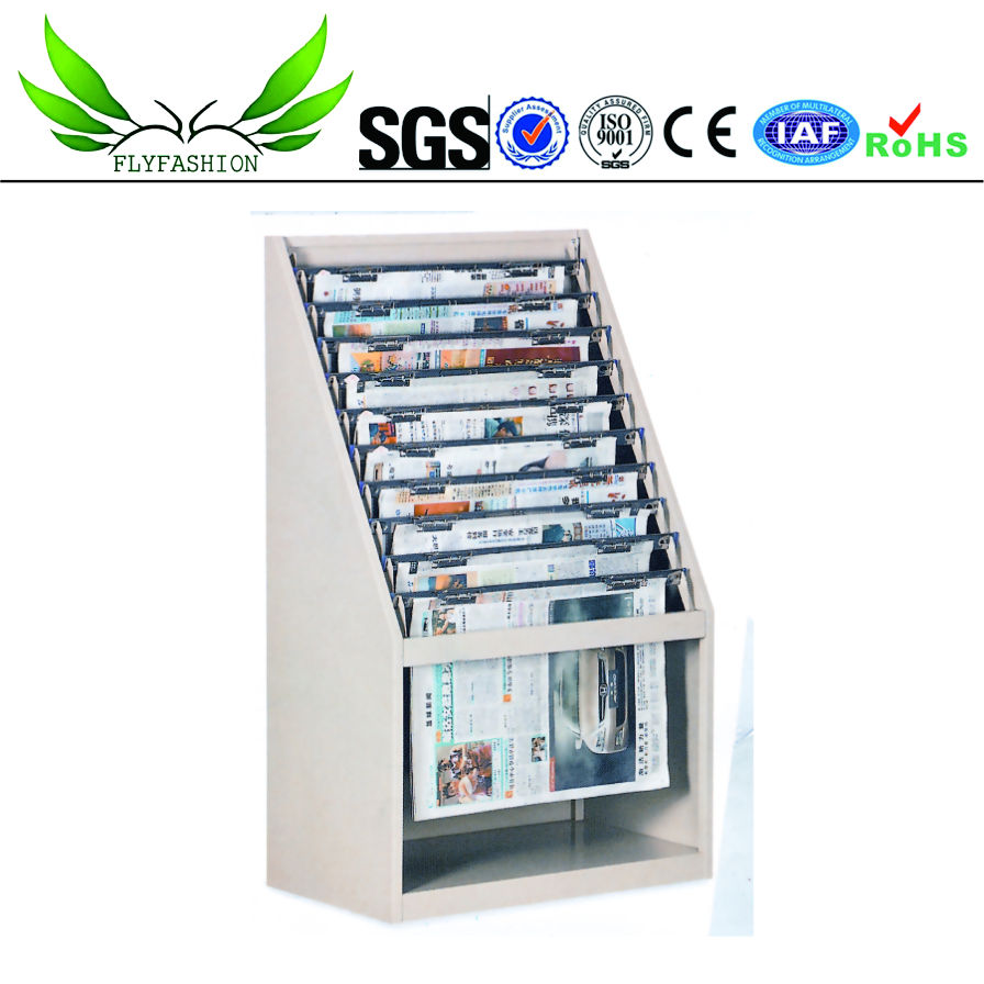 Manufacturer Library Furniture Newspaper Stand Magazine Rack Metal File Cabinet Storage Cabinet for School