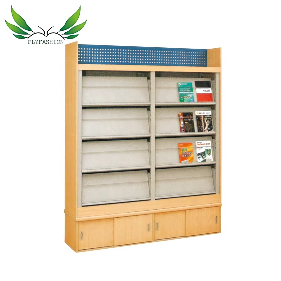 Manufacturer Library Furniture Newspaper Stand Magazine Rack Metal File Cabinet Storage Cabinet for School