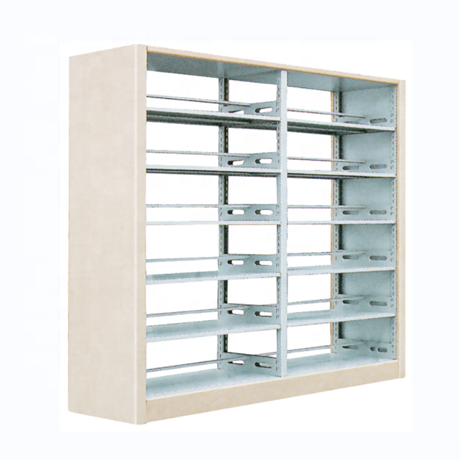 Simple Design Wooden Bookcase Display Rack Double Side Books Storage 4 Tier Bookshelf Magazine Rack