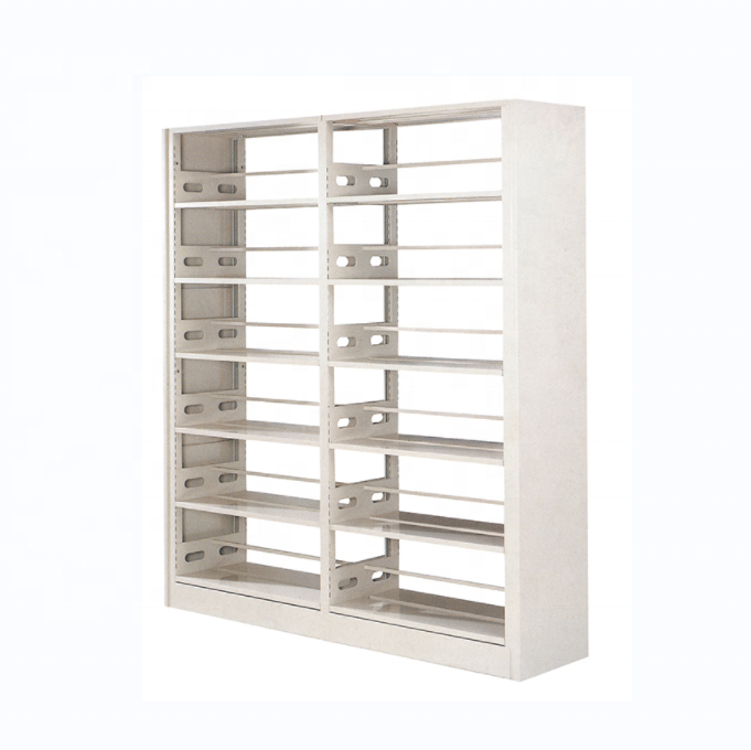 Simple Design Wooden Bookcase Display Rack Double Side Books Storage 4 Tier Bookshelf Magazine Rack