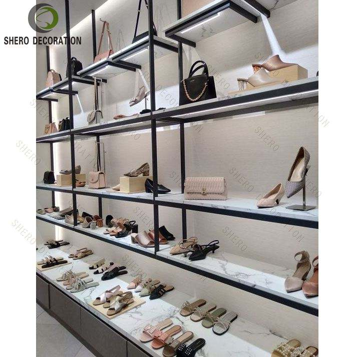 New Handbag Store Display Furniture Bag Display Cabinet Shoes Display Wall Shelf Shoes Shop Furniture
