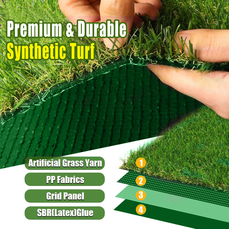 50mm PE Synthetic Turf UV Resistant Artificial Football Grass Mat Carpet for Sports Flooring