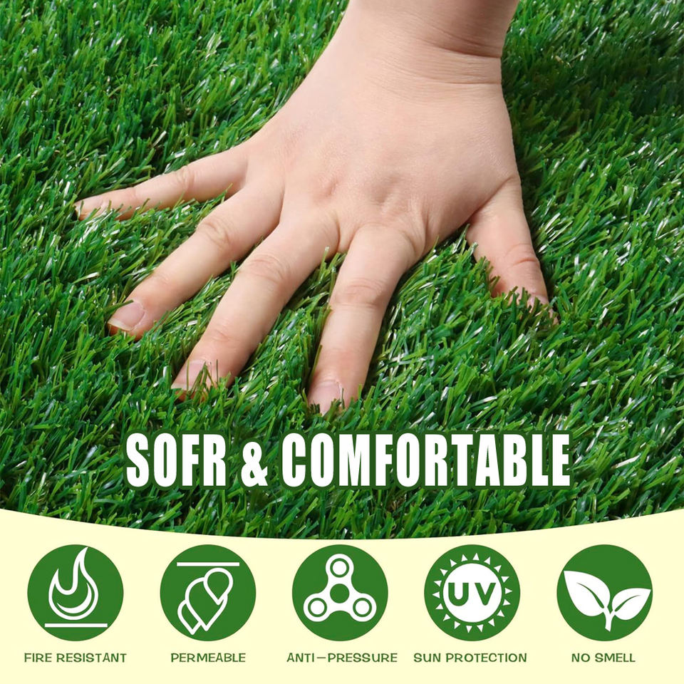 50mm PE Synthetic Turf UV Resistant Artificial Football Grass Mat Carpet for Sports Flooring