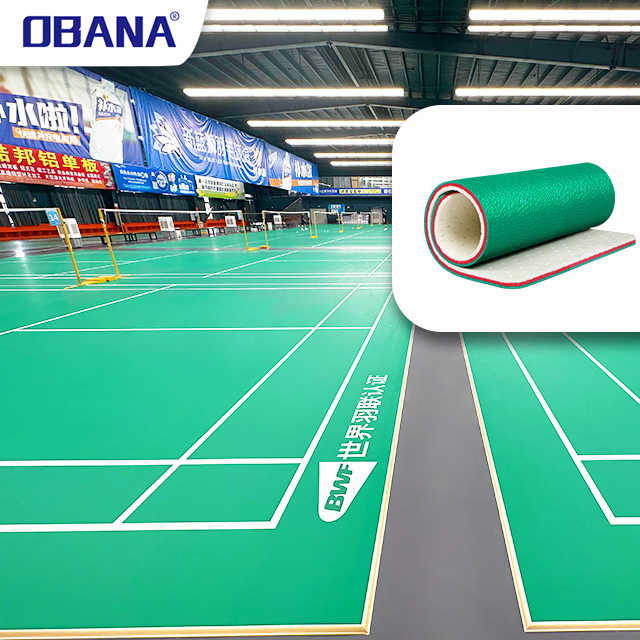 High Level Wear-resistance Indoor Pvc Badminton Court Rubber Sport Floor Synthetic Badminton Floor Mat for Gymnasium Sport Club