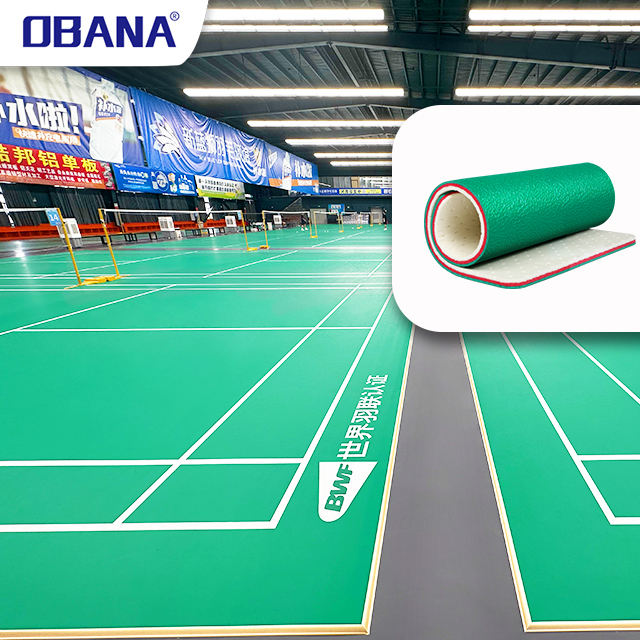 High Level Wear-resistance Indoor Pvc Badminton Court Rubber Sport Floor Synthetic Badminton Floor Mat for Gymnasium Sport Club