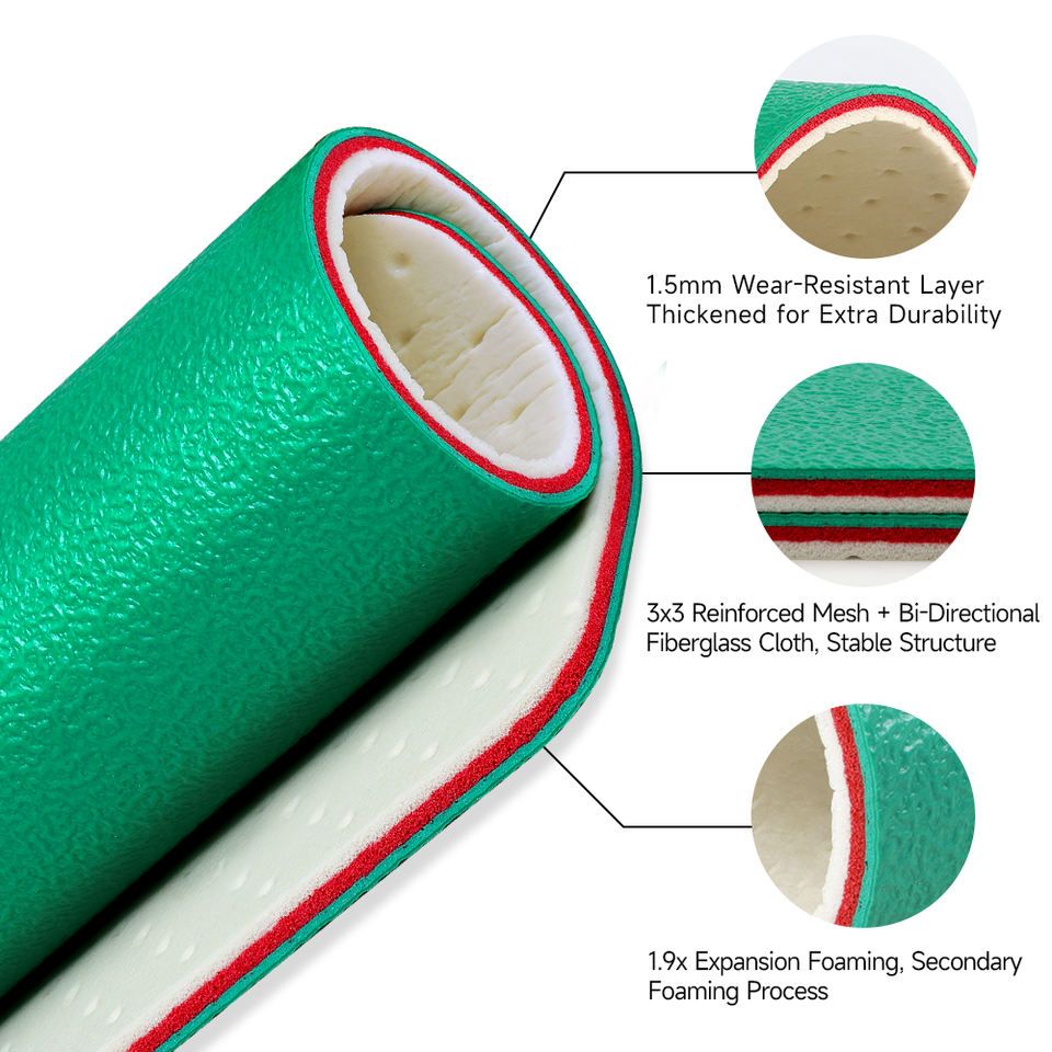 High Level Wear-resistance Indoor Pvc Badminton Court Rubber Sport Floor Synthetic Badminton Floor Mat for Gymnasium Sport Club