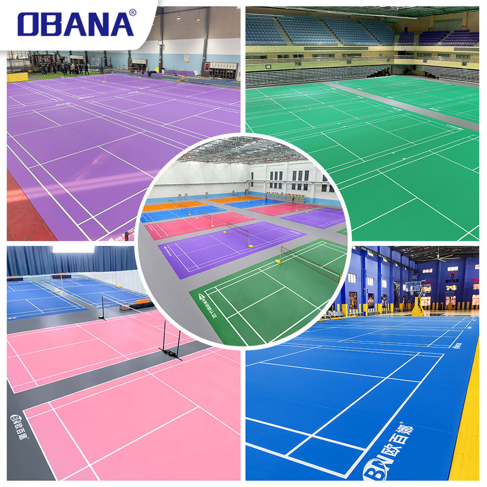 High Level Wear-resistance Indoor Pvc Badminton Court Rubber Sport Floor Synthetic Badminton Floor Mat for Gymnasium Sport Club