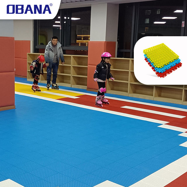 Roller Skating Playground Flooring Kindergarten Safety Plastic Interlocking Floor Tiles Eco-Friendly Shock Absorption Anti-Slip