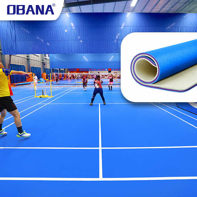 Best Anti-slip Indoor Pvc Badminton Court Rubber Sport Floor Synthetic Badminton Floor Mat for Event Competition Sport Club