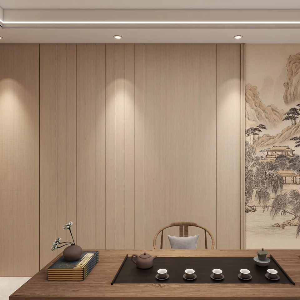 A-diffusion 128mm*15mm WPC Indoor Wall Panel Flame Retardant Waterproof Heat Insulation Modern Geometric Easy Installation