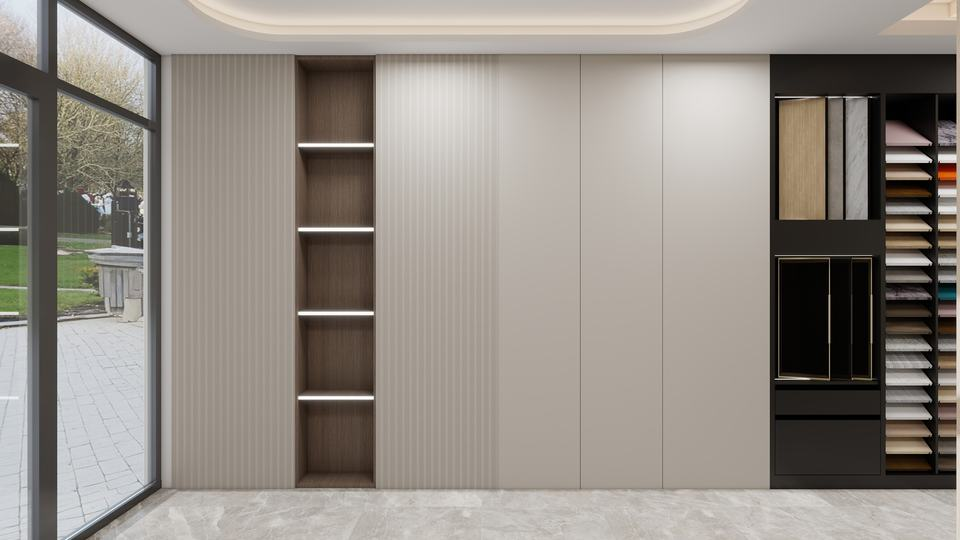 A-diffusion 165mm*7.8mm WPC Indoor Wall Panel Flame Retardant Waterproof Heat Insulation Modern Geometric Easy Installation