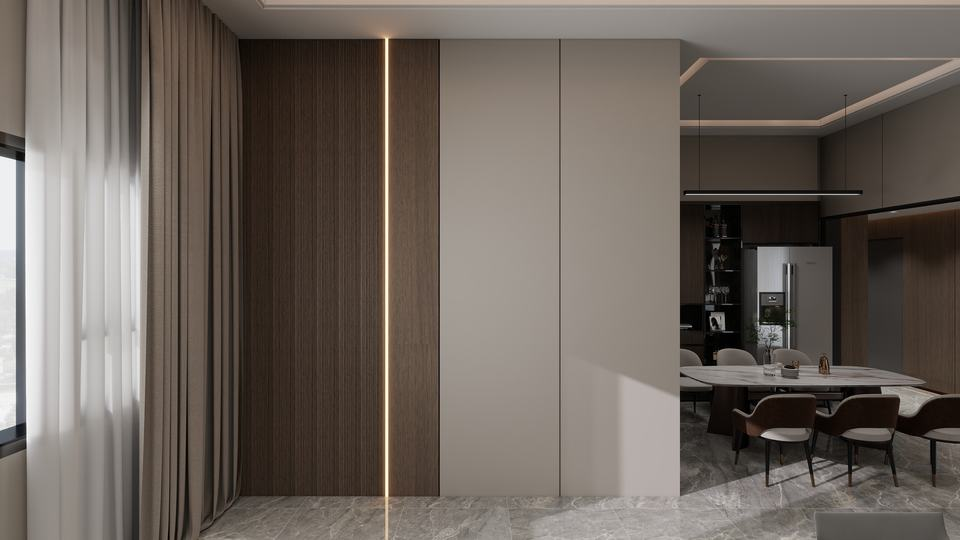 A-diffusion 165mm*7.8mm WPC Indoor Wall Panel Flame Retardant Waterproof Heat Insulation Modern Geometric Easy Installation