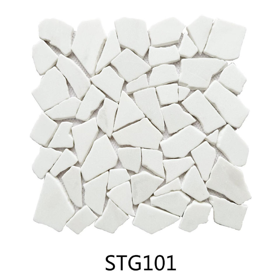 Modern Anti-Slip Natural Stone Marble Mosaic Tiles for Outdoor Use for Floor Wall Backsplash Foyer Dining Room Bathroom Toilet