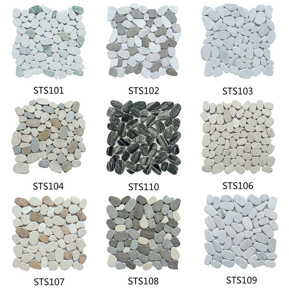 Modern Anti-Slip Natural Stone Marble Mosaic Tiles for Outdoor Use for Floor Wall Backsplash Foyer Dining Room Bathroom Toilet