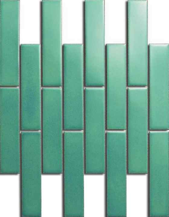 Modern Classic Green Marble Mosaic Tiles 295x280mm Square Pattern Strip with Glossy Finish for Bathroom Kitchen Hotel Interiors